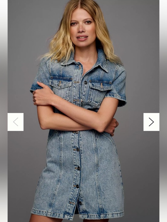 Pilcro Dresses & Skirts - BNWT Pilcro Short-Sleeve Denim Button-Front Mini Dress